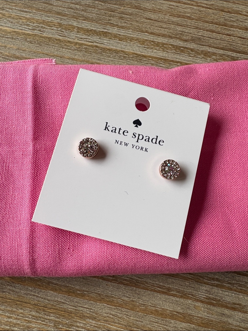 Kate Spade Rose Gold You're A Gem Pave Halo Studs